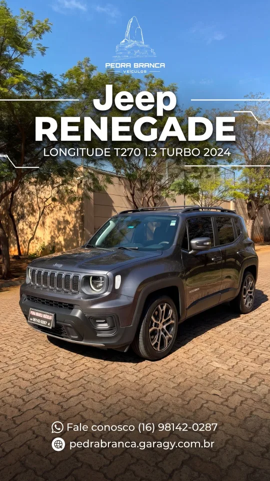 Story do Jeep Renegade montado pelo Garagy para a Pedra Branca Veículos